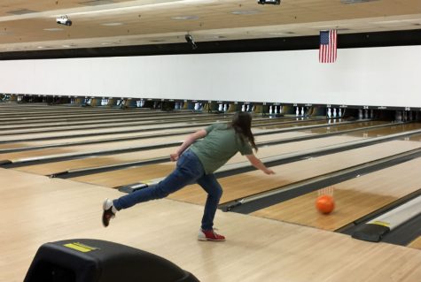 Senior Caroline Ciuca helps support the cause by going to the senior bowling trip. 