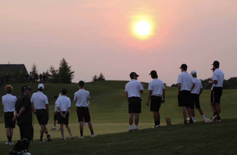 The golf team competes in their match against Bellefontaine. 