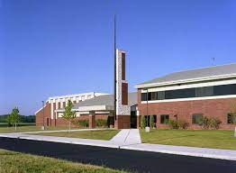 A picture of the front of the Jonathan Alder High School building.