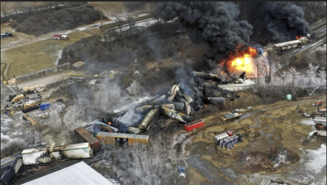 A portion of the train that derailed in East Palestine, OH. 