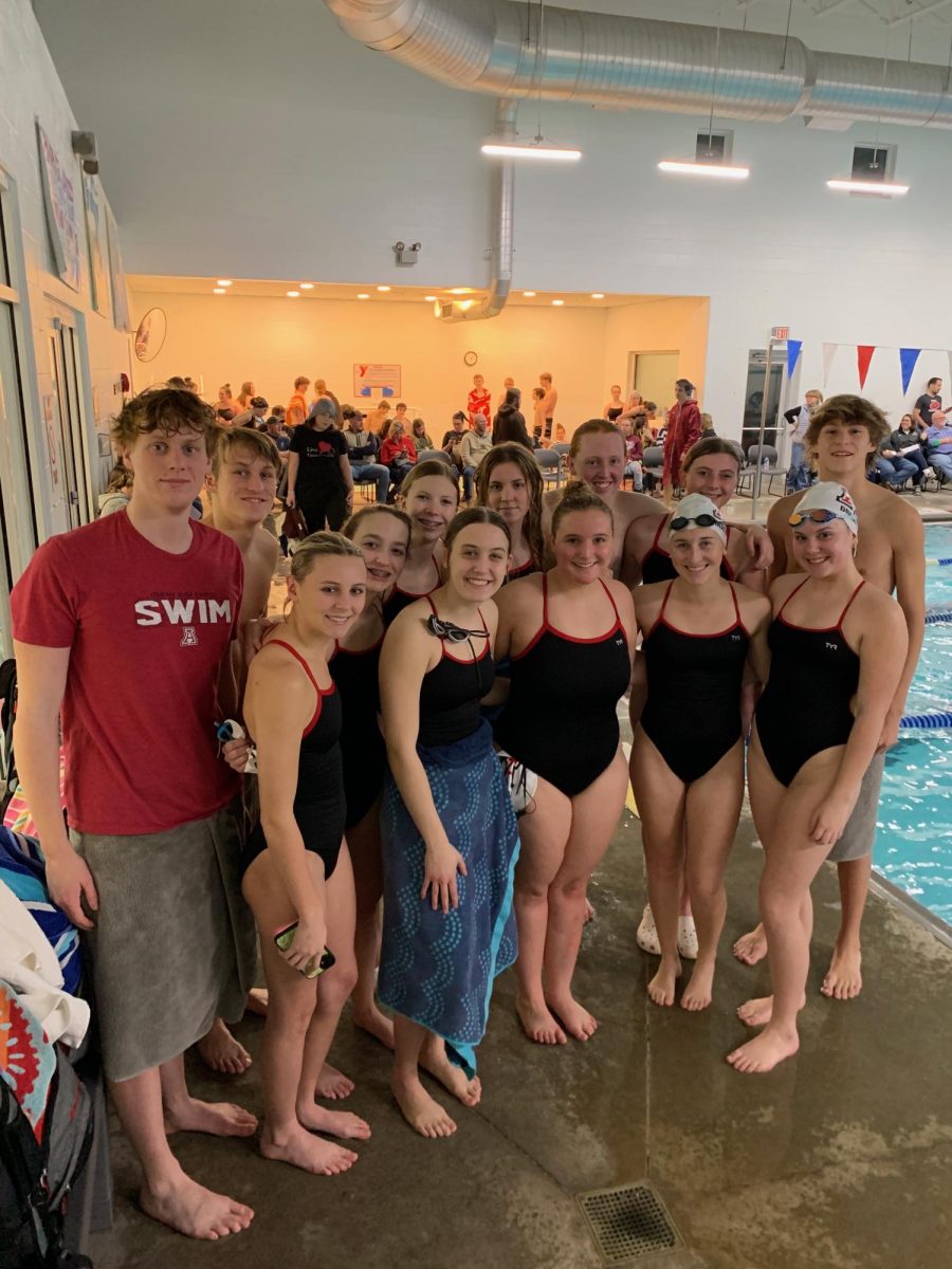 JAHS 22-23 swim team at a swim meet.