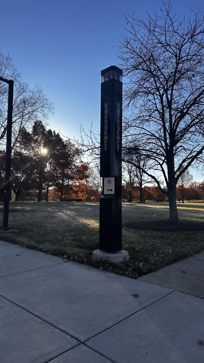 Photo of an emergency tower at Miami University