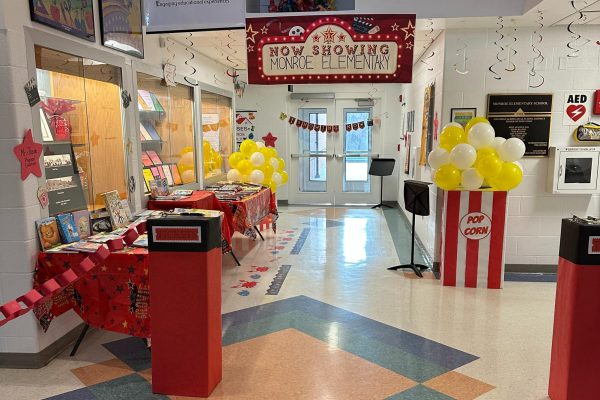 Decorated lobby at Monroe Elementary for  the 2023-24 "Cultural Kids Night." 

Photo courtesy of Jonathan Alder Student Services Department.