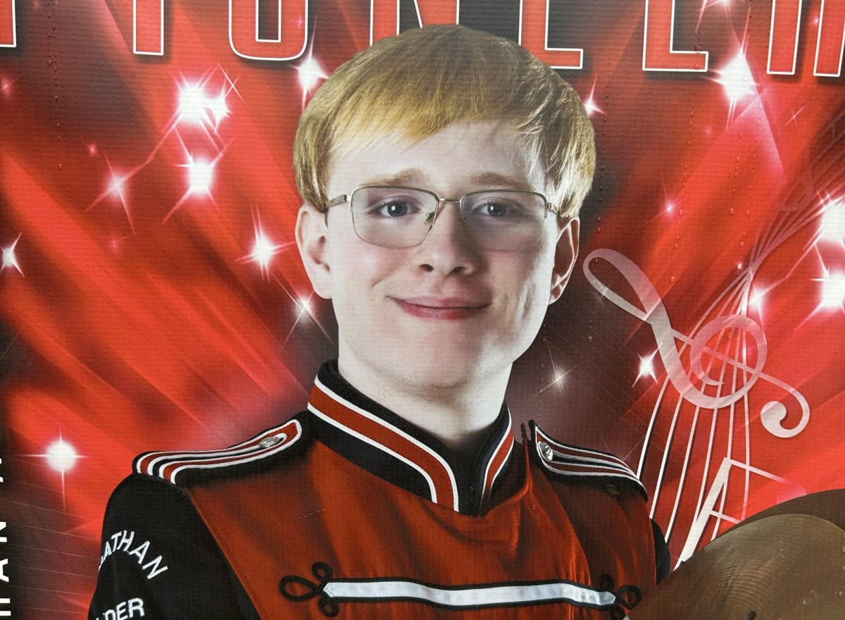 Ross Gerckens' senior banner for band.

Photo courtesy of Ross Gerckens