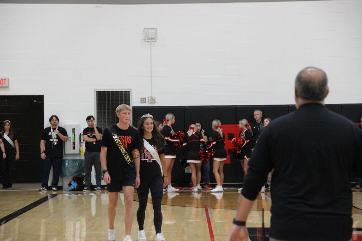 Homecoming court members Mark Goode and Calla Streit, who were later crowned king and queen. 