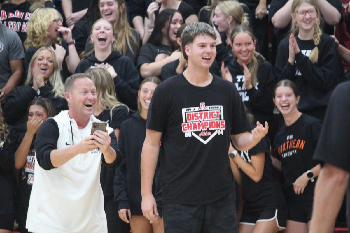 Garrett Bauer in disbelief after thinking he won $1,000 dollars (according to Mr. Swinehart).