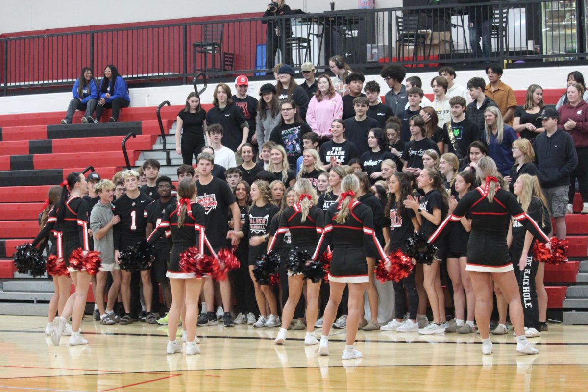 The senior section during the pep rally.
