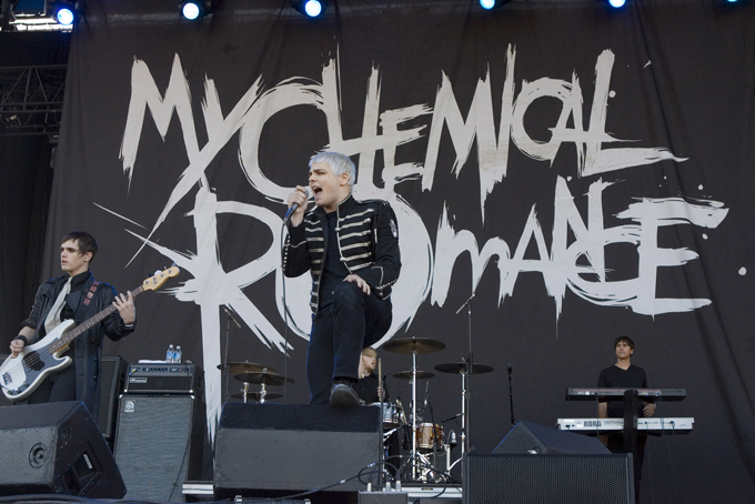Band My Chemical Romance performing at their concert. 
Courtesy of Getty Images.