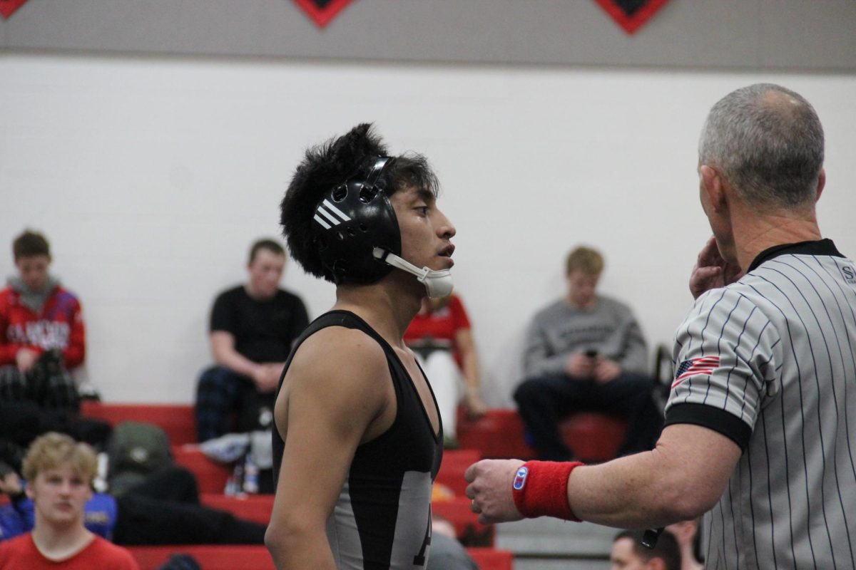Junior Marcos Martinez-Cortes in the middle of his match.