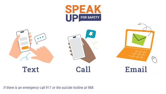 Screenshot from monthly student Speak Up email. 
